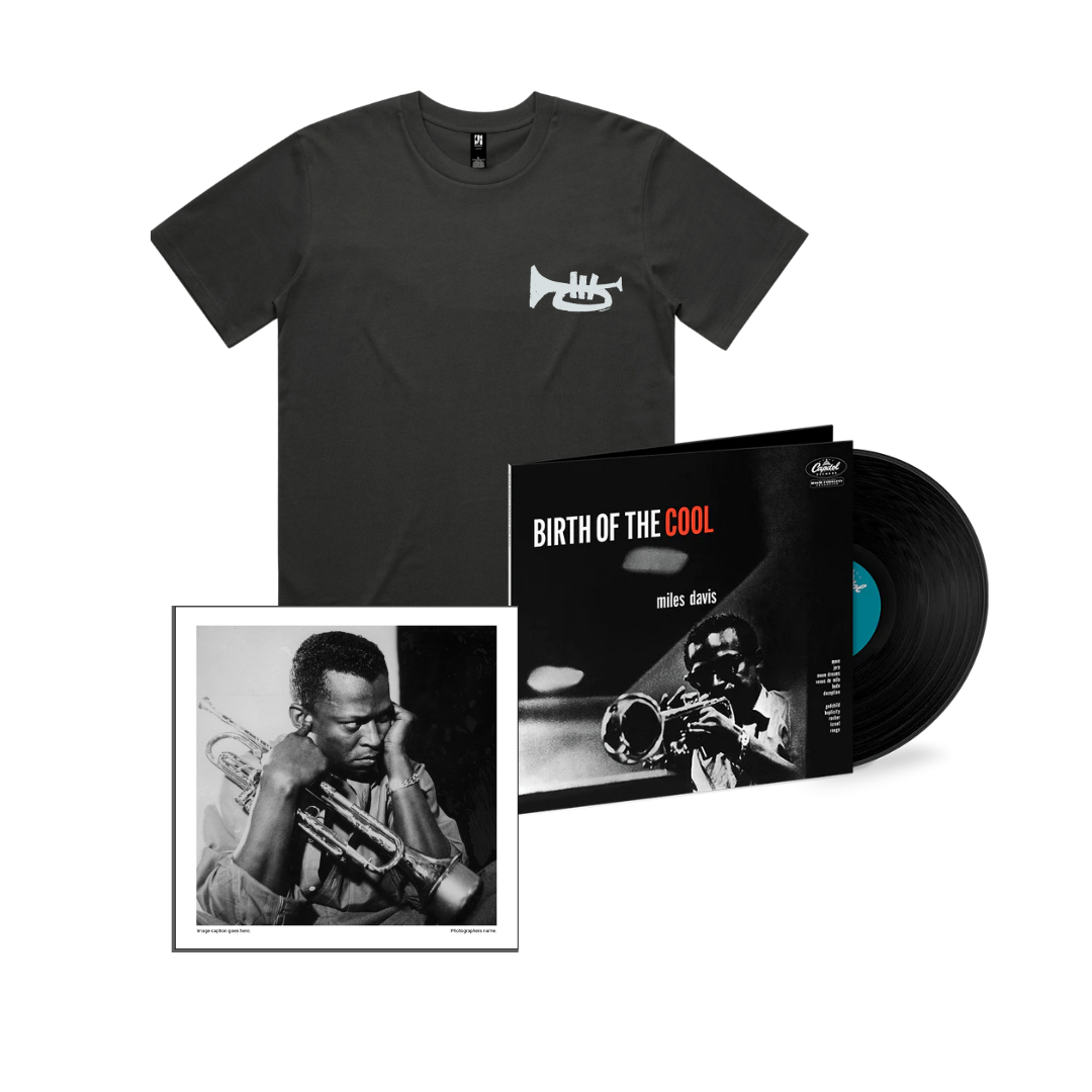Pack Miles Davis Birth Of The Cool : Trumpet T-Shirt + Birth Of The Cool (Blue Note Tone Poet Series) 1LP + 12" x 12" Print