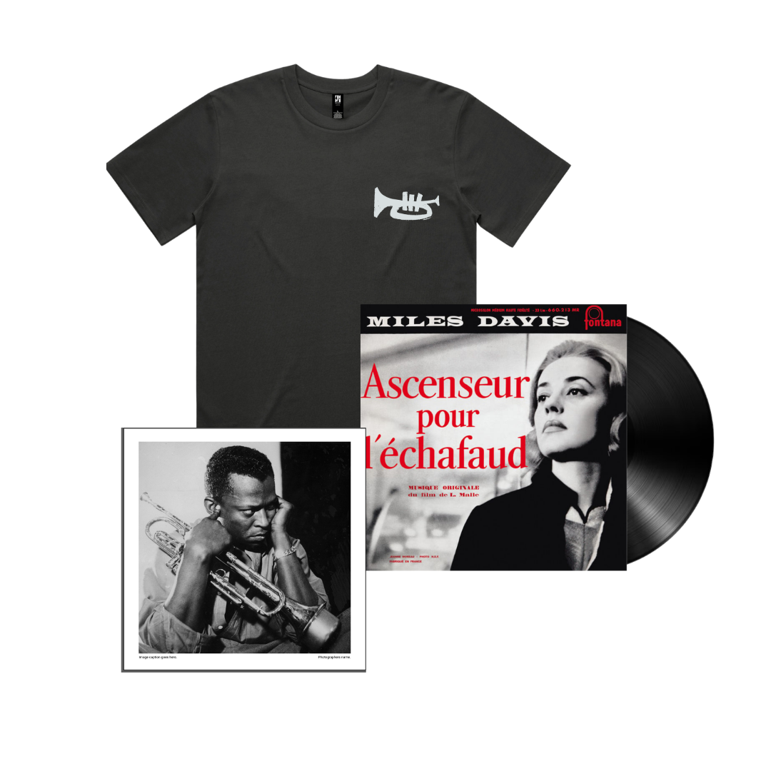 Pack Miles Davis Ascenseur pour l'échafaud - Trumpet T-Shirt + Ascenseur pour l'échafaud (1LP) + 12" x 12" Print