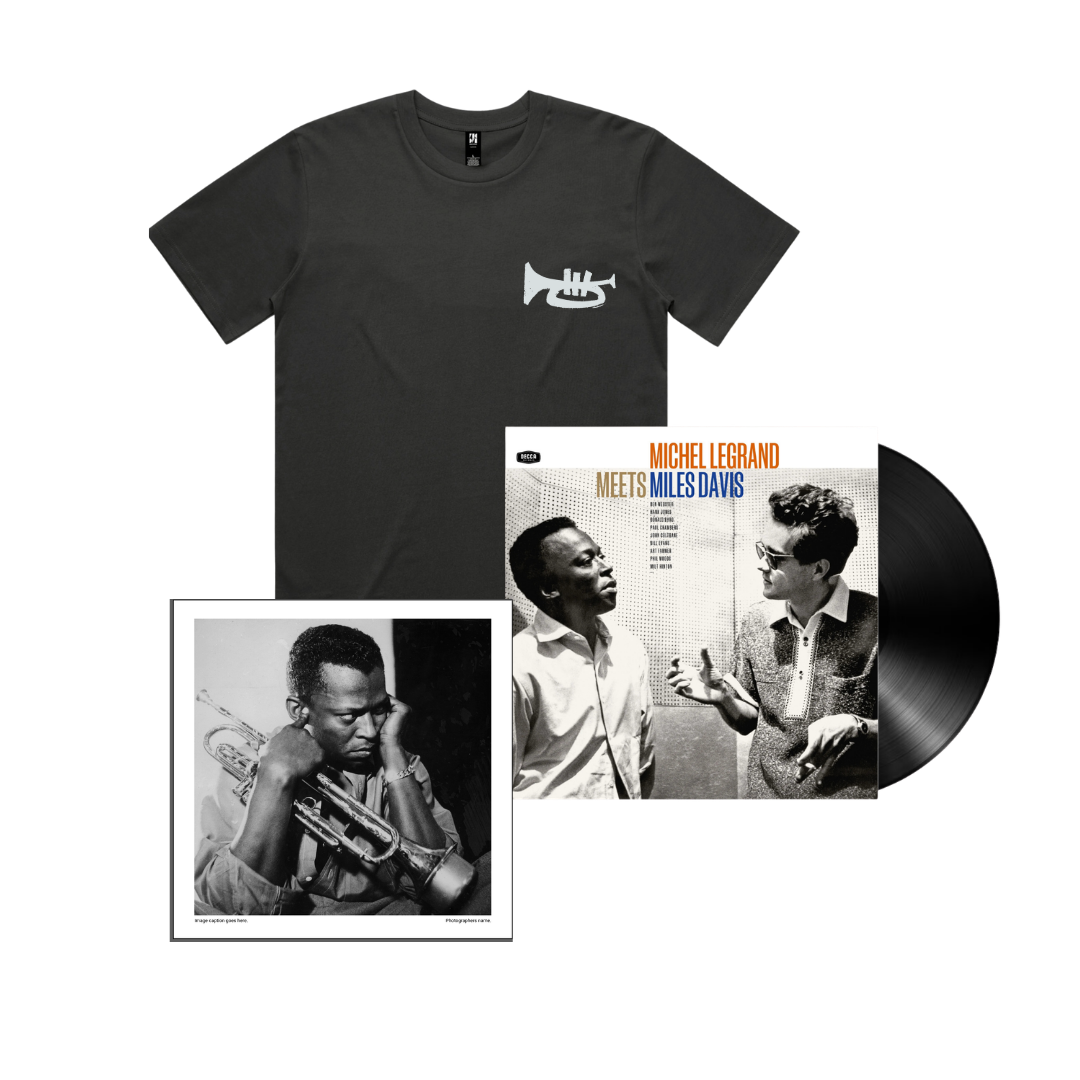 Pack Michel Legrand Meets Miles Davis : Trumpet T-Shirt + Michel Legrand Meets Miles Davis 1LP + 12" x 12" Print