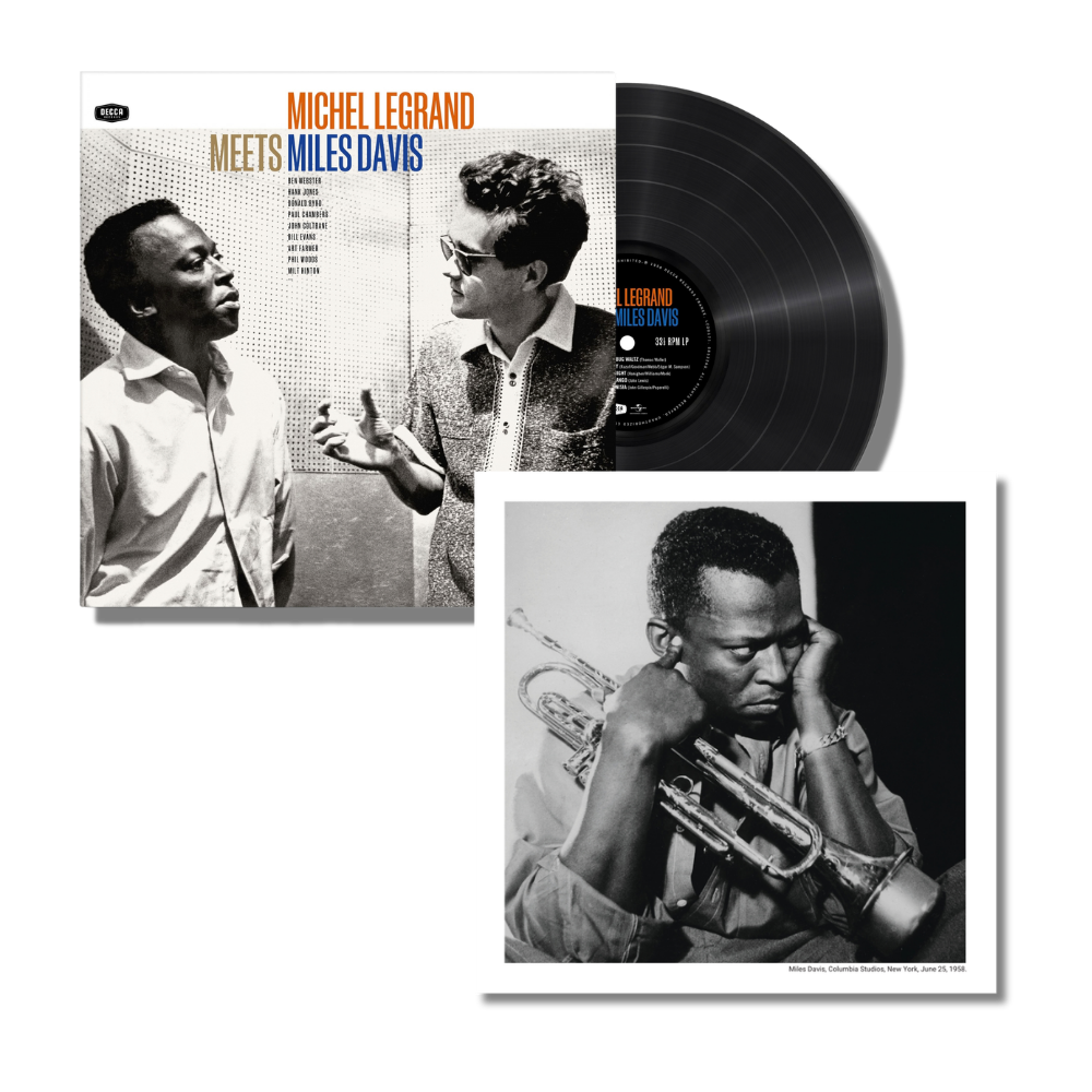 Michel Legrand: Michel Legrand Meets Miles Davis 1LP + Miles Davis 12" x 12" Print