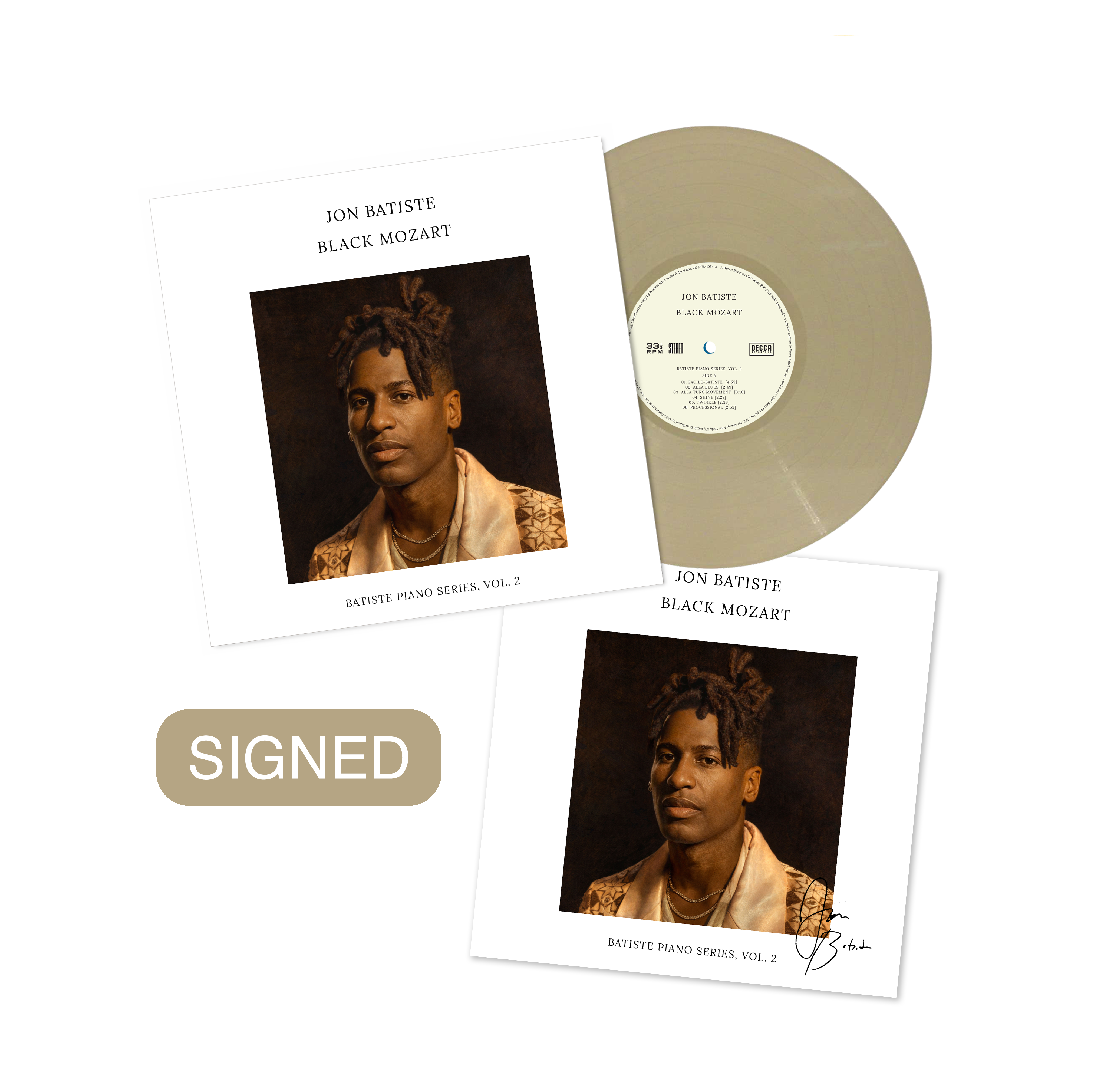 Jon Batiste - Black Mozart - Vinyle Couleur 'Cream White' + Artcard dédicacée
